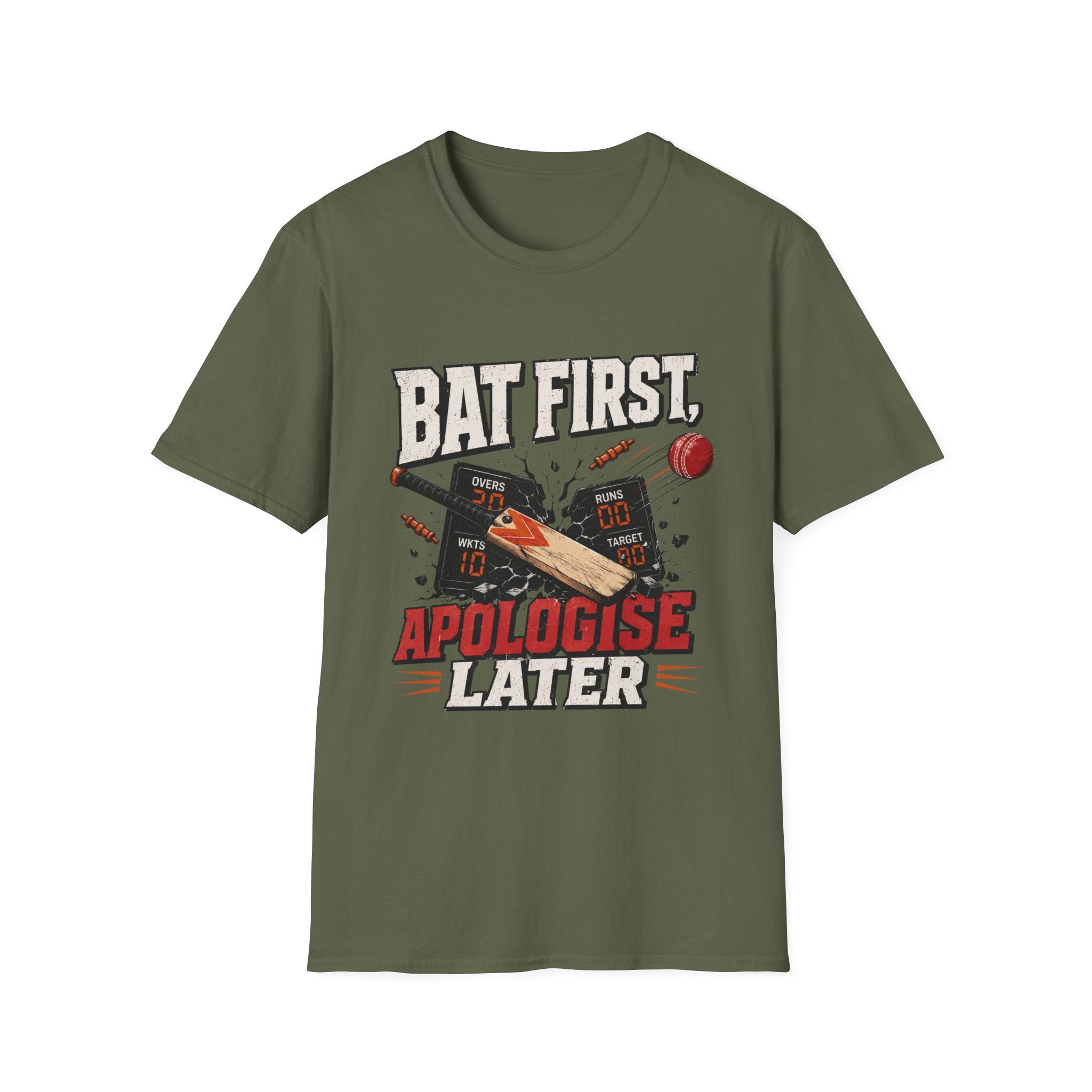 Bat First Apologise Later T-Shirt