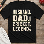 Husband Dad Cricket Legend T-Shirt - Black