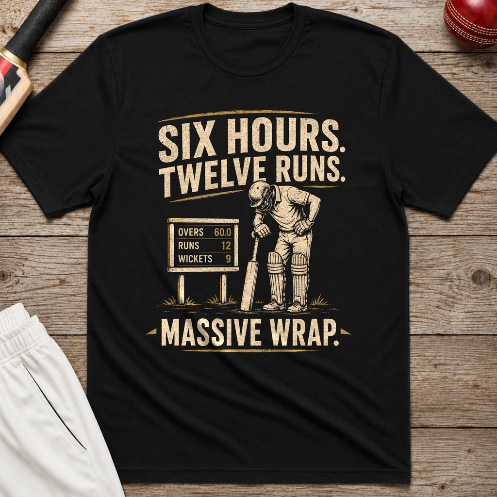 Six Hours Twelve Runs Massive Wrap T-Shirt - Black