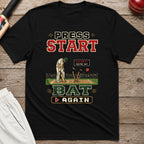 Press Start To Bat Again T-Shirt - Black