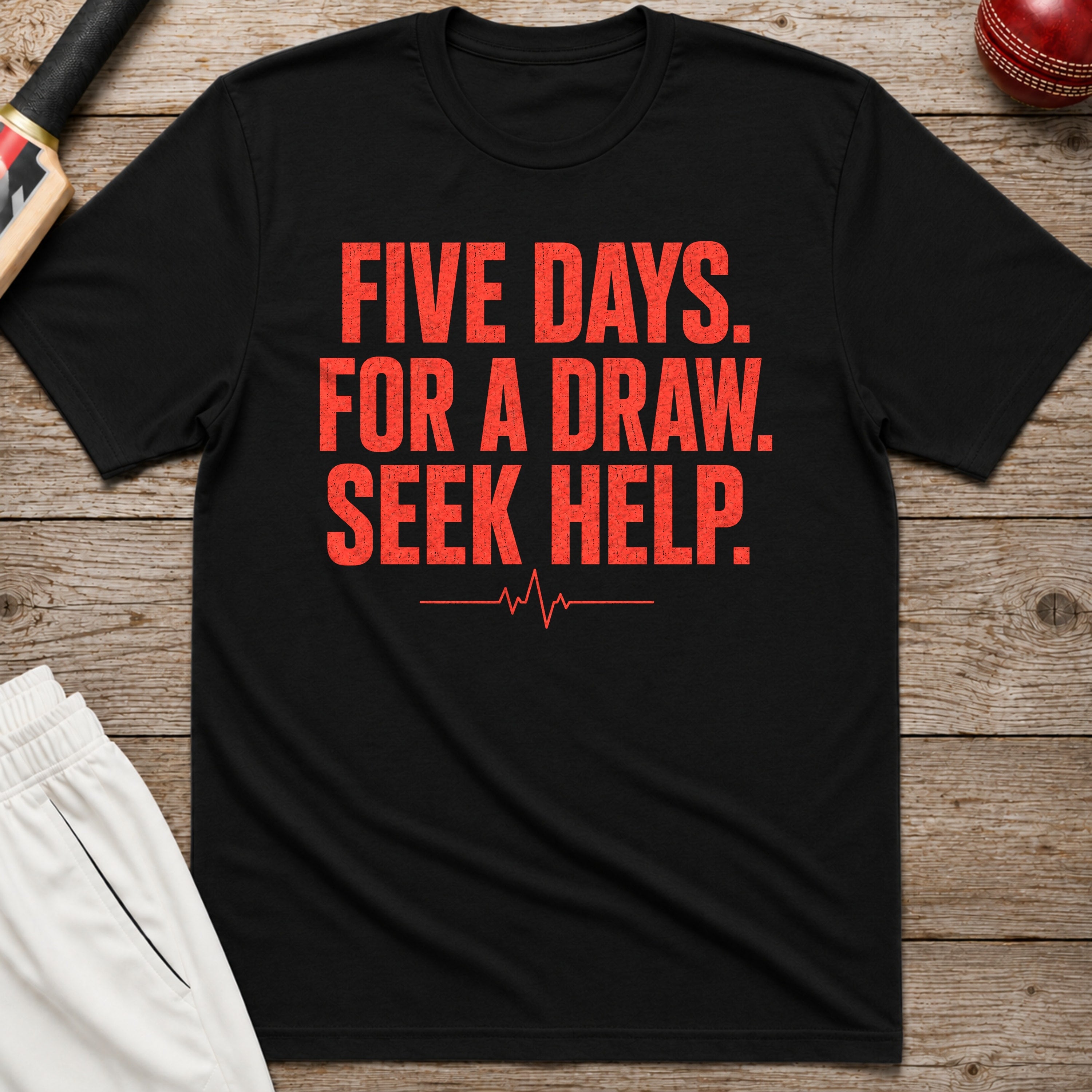 Five Days For A Draw Seek Help T-Shirt - Black