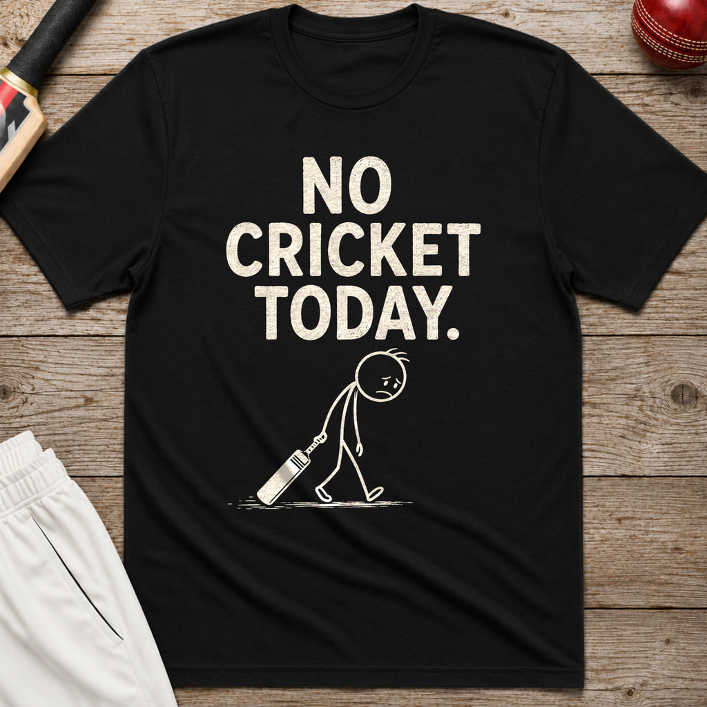 No Cricket Today T-Shirt - Black