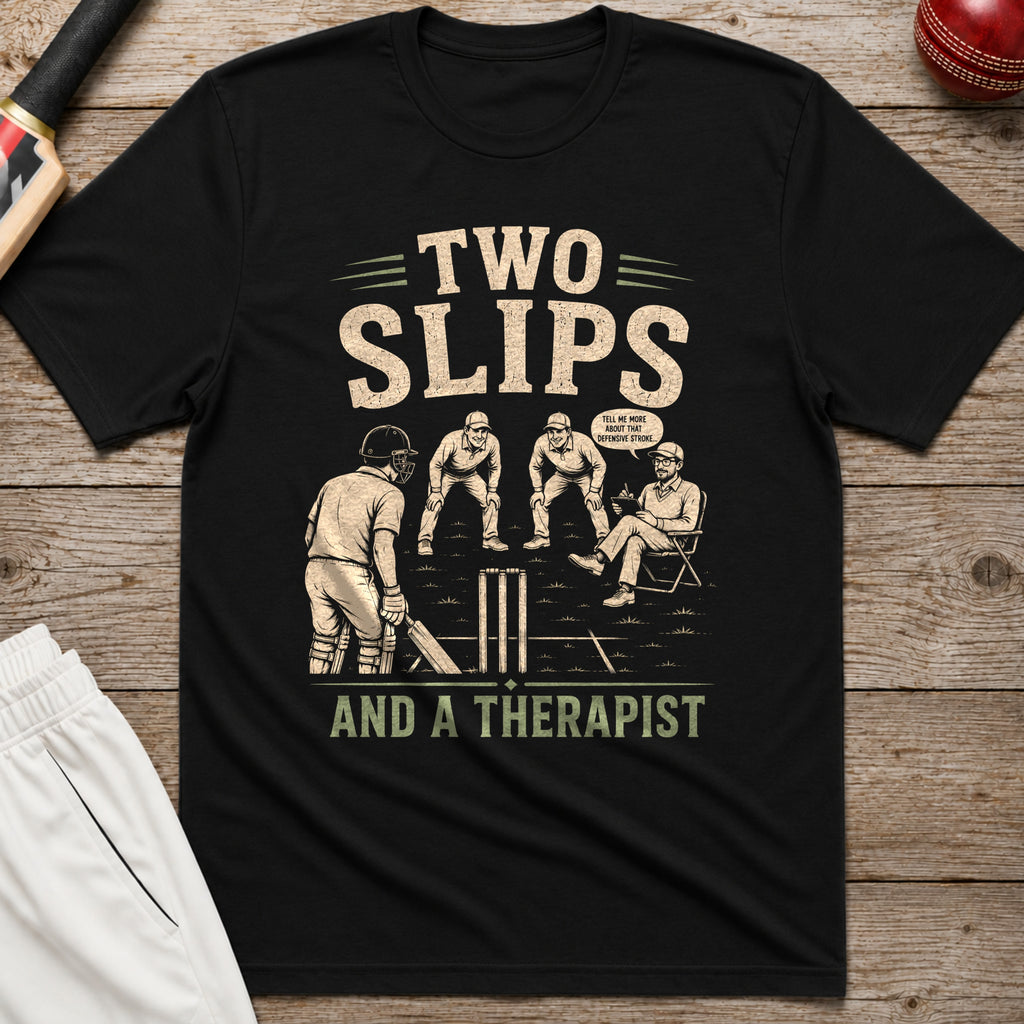 Two Slips And A Therapist T-Shirt - Black