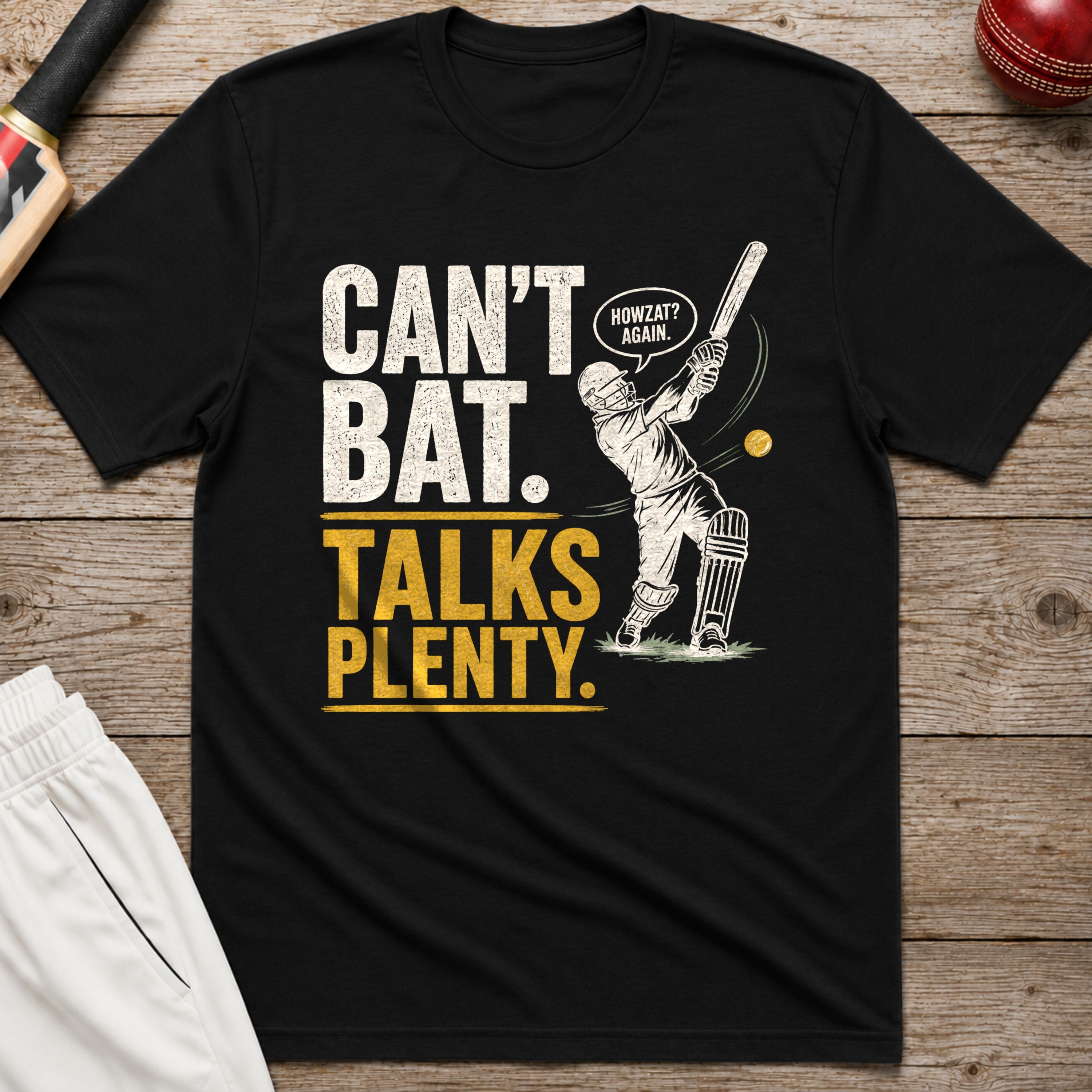 Cant Bat Talks Plenty T-Shirt - Black