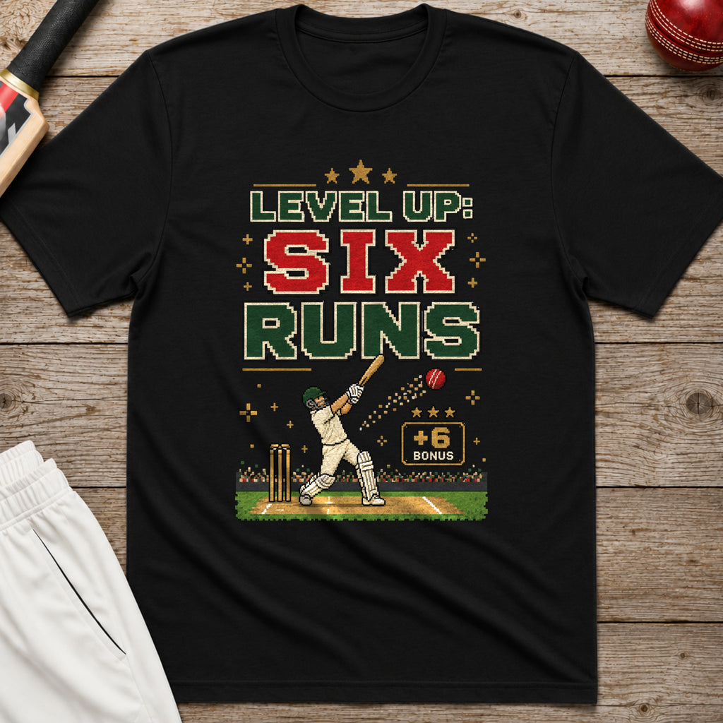 Level Up Six Runs T-Shirt - Black