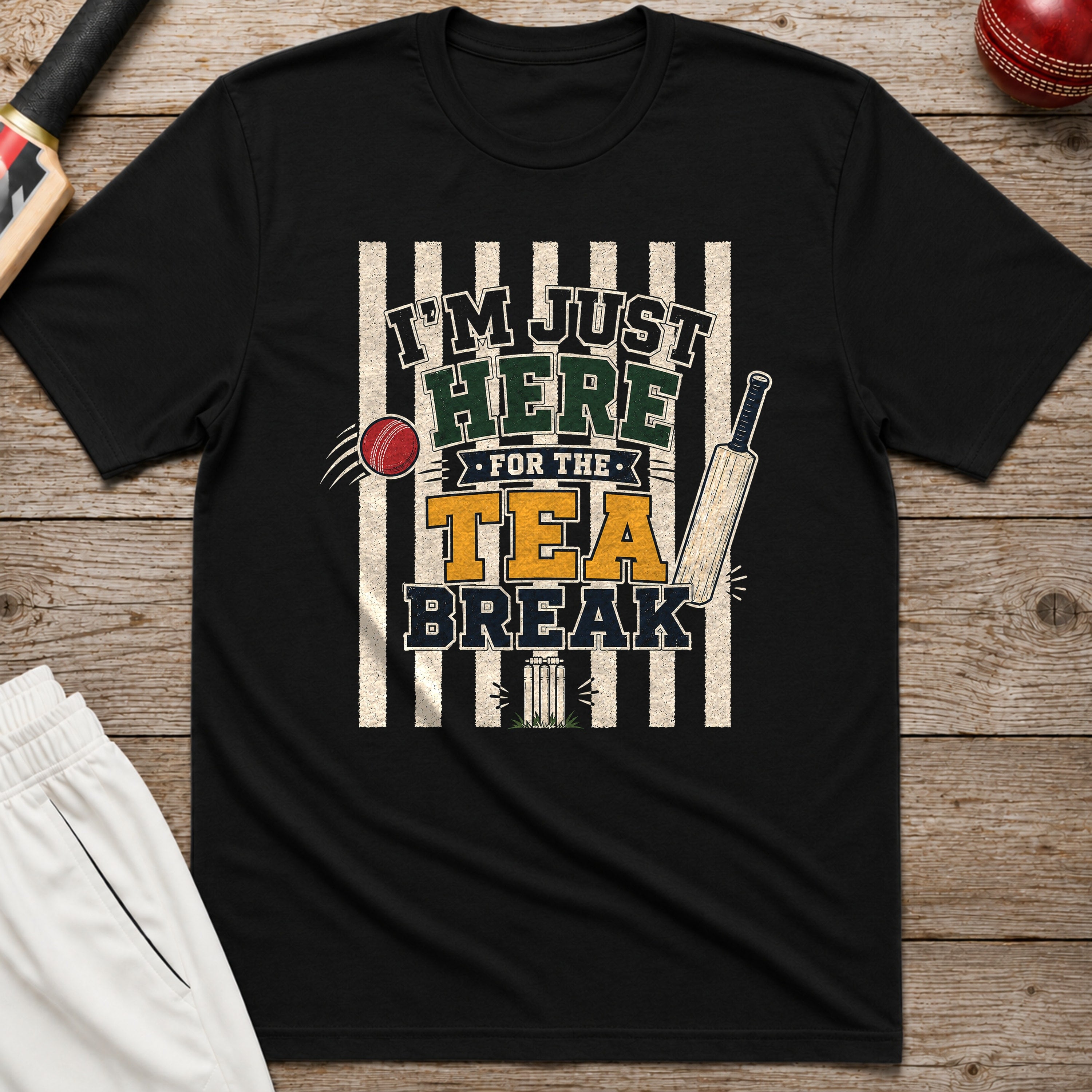 Im Just Here For The Tea Break T-Shirt - Black