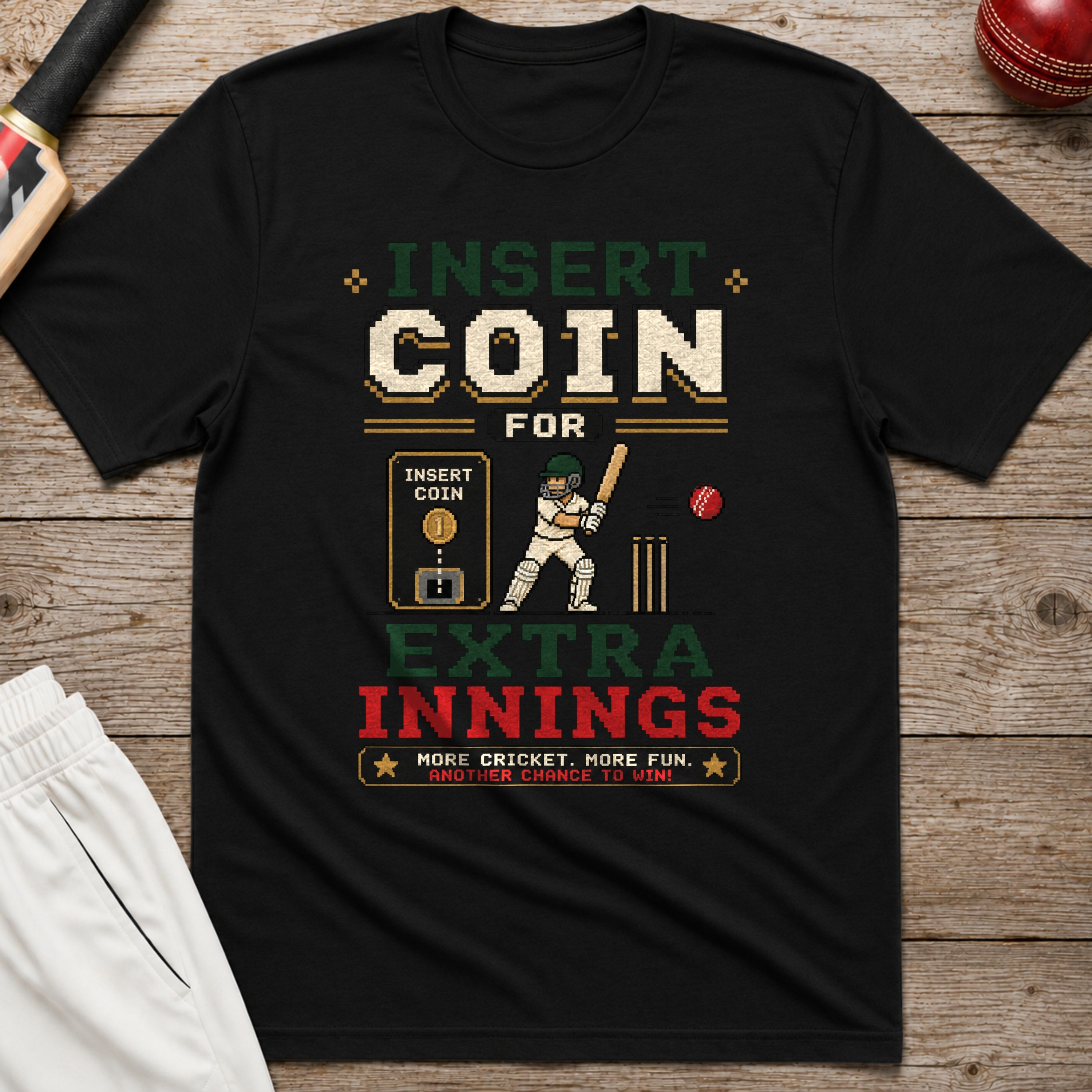 Insert Coin For Extra Innings T-Shirt - Black