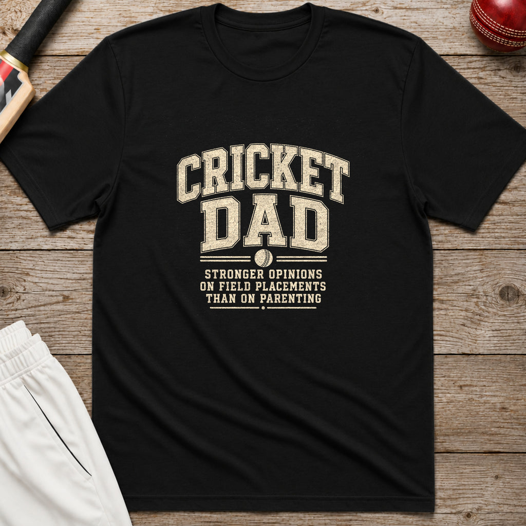 Cricket Dad Field Placements T-Shirt - Black