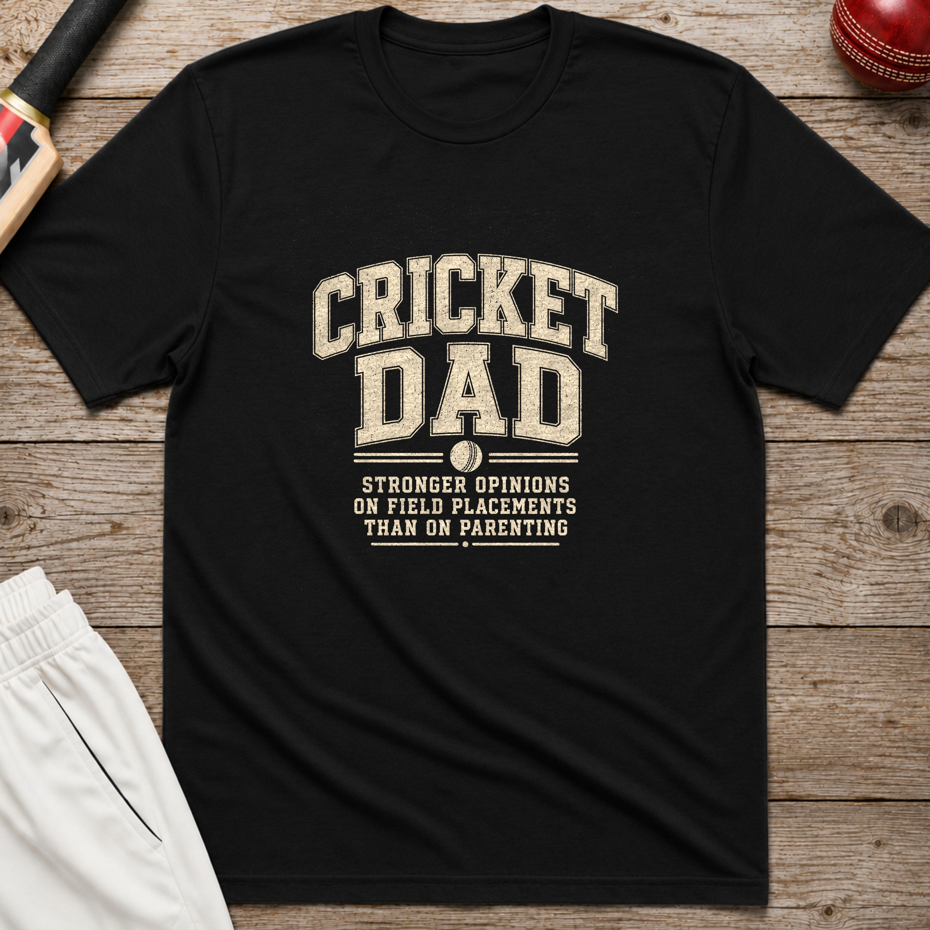 Cricket Dad Field Placements T-Shirt - Black