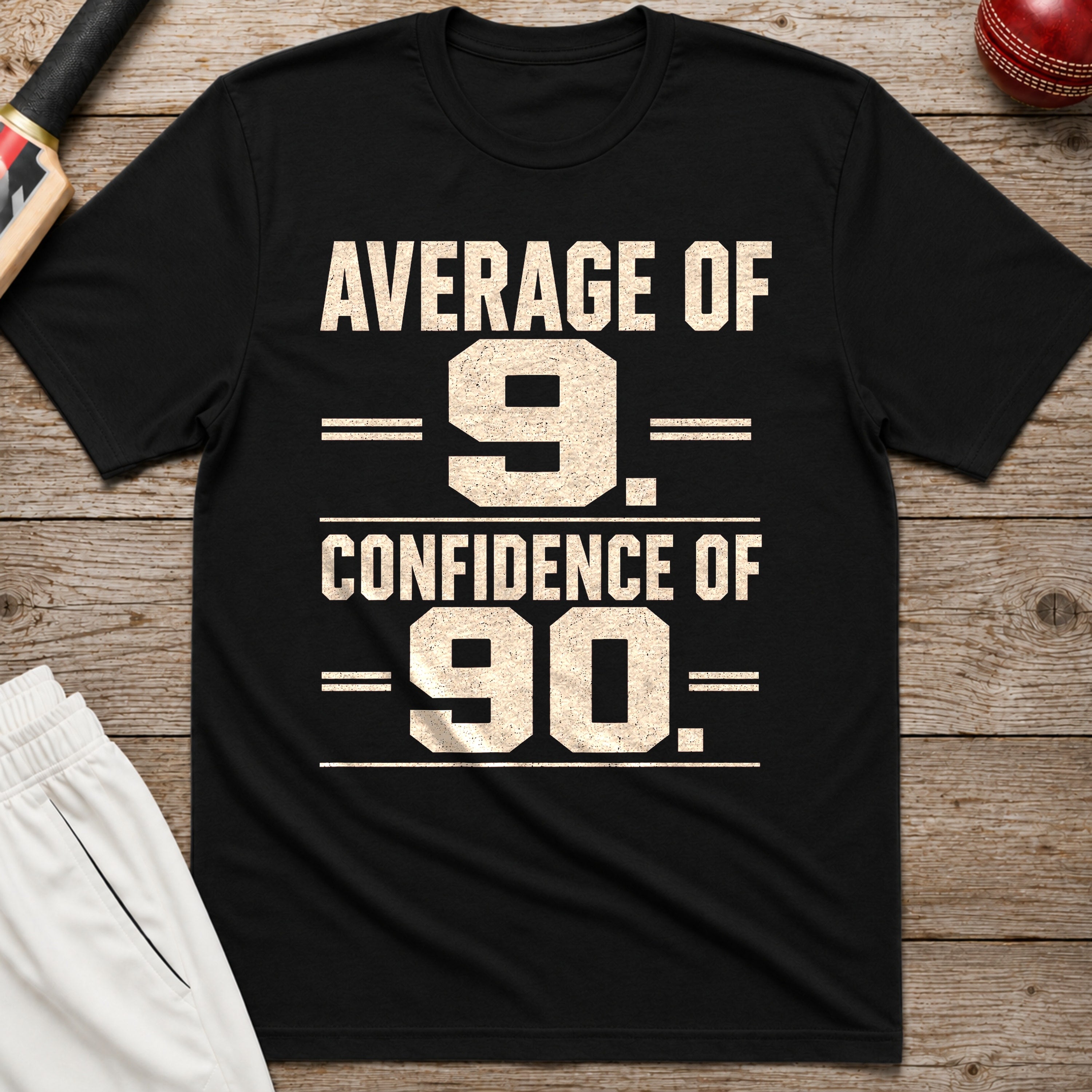 Average Of 9 Confidence Of 90 T-Shirt - Black