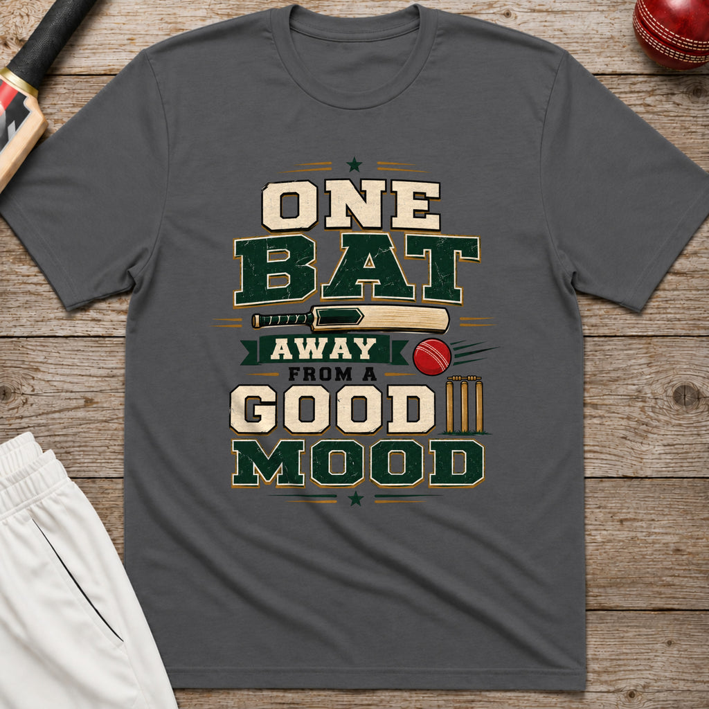 One Bat Away From A Good Mood T-Shirt - Charcoal