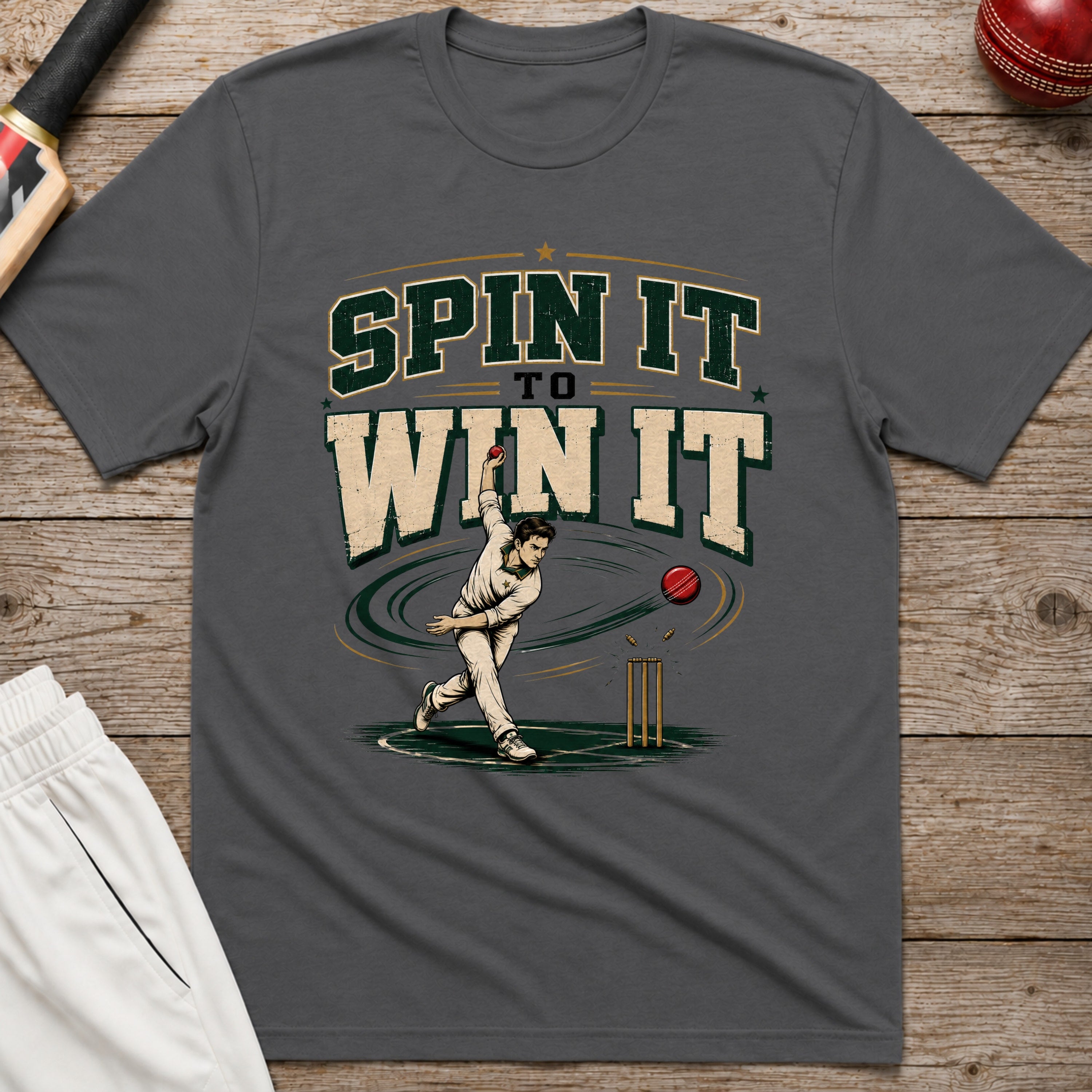 Spin It To Win It T-Shirt - Charcoal