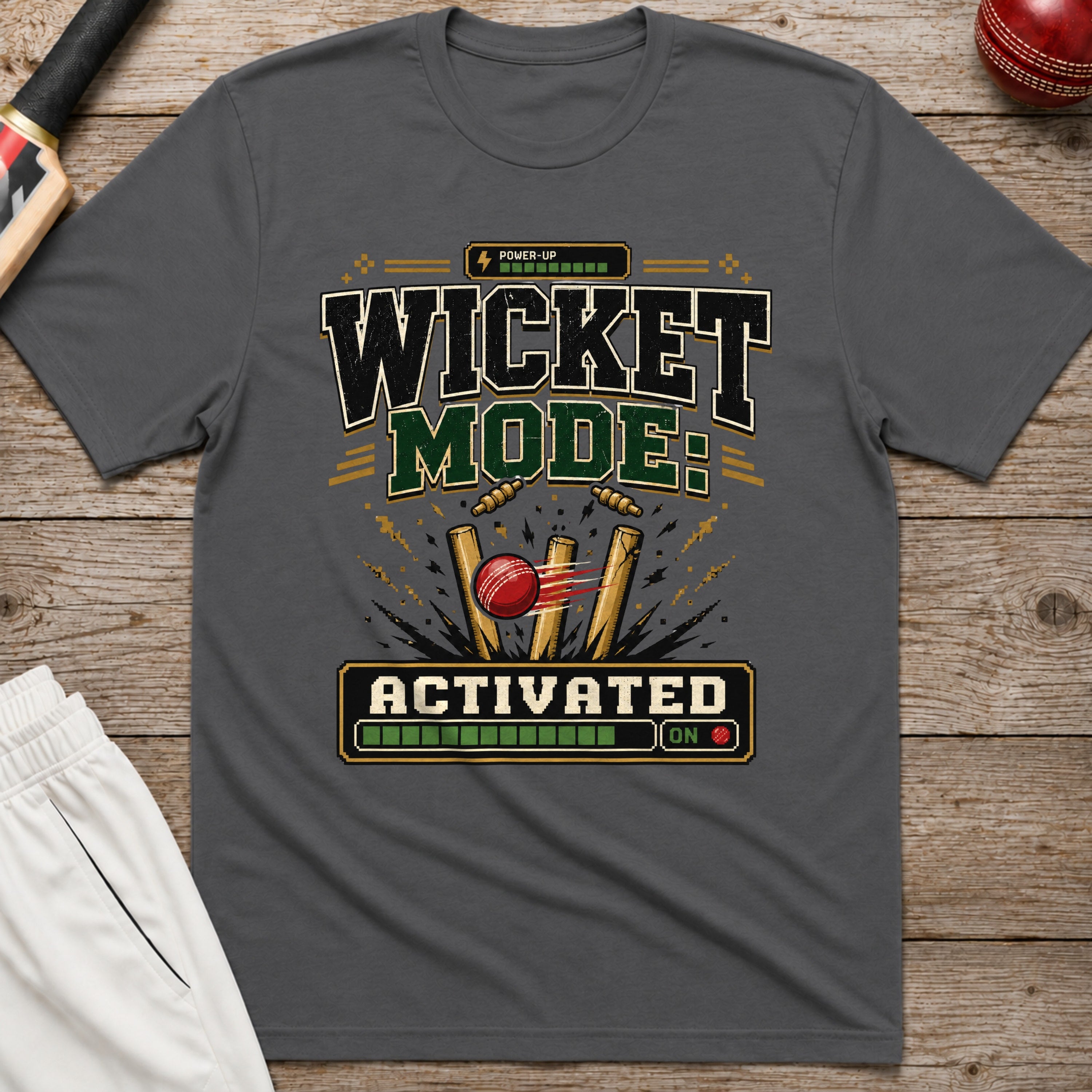 Wicket Mode Activated T-Shirt - Charcoal