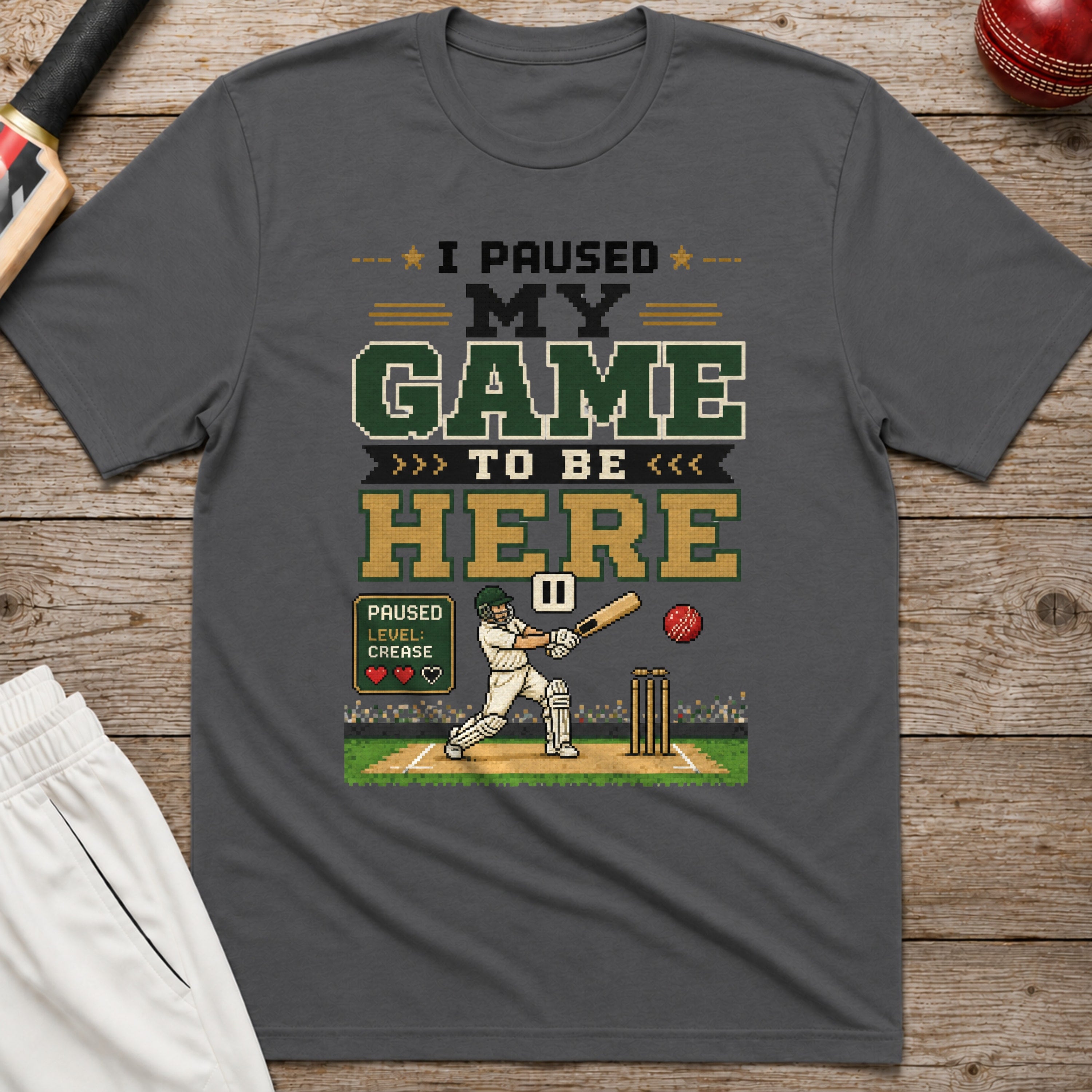 I Paused My Game To Be Here T-Shirt - Charcoal