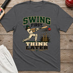 Swing First Think Later T-Shirt - Charcoal