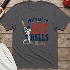 Just Here To Hit Balls T-Shirt - Charcoal