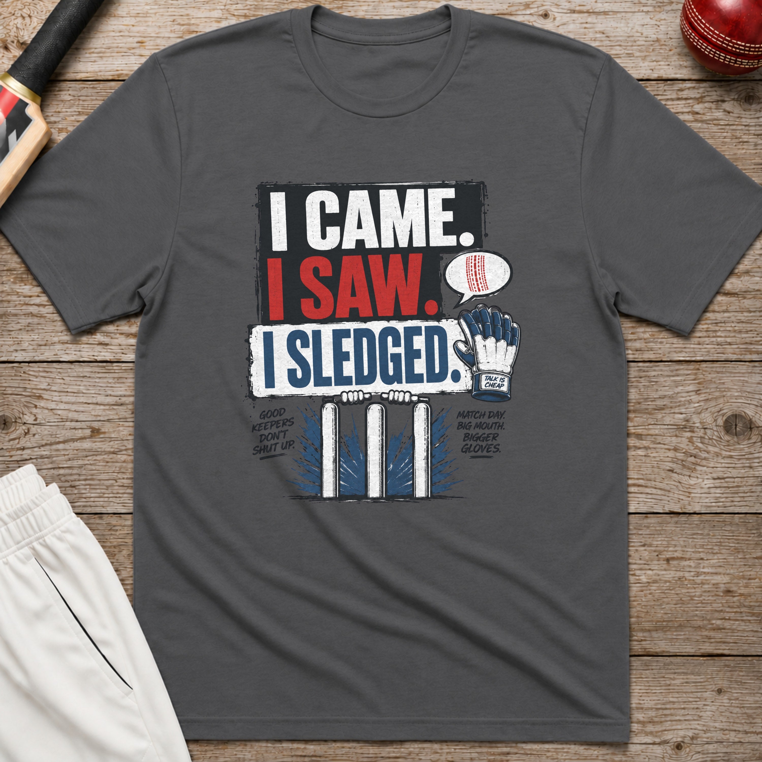 I Came I Saw I Sledged T-Shirt - Charcoal