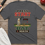 Press Start To Bat Again T-Shirt - Charcoal