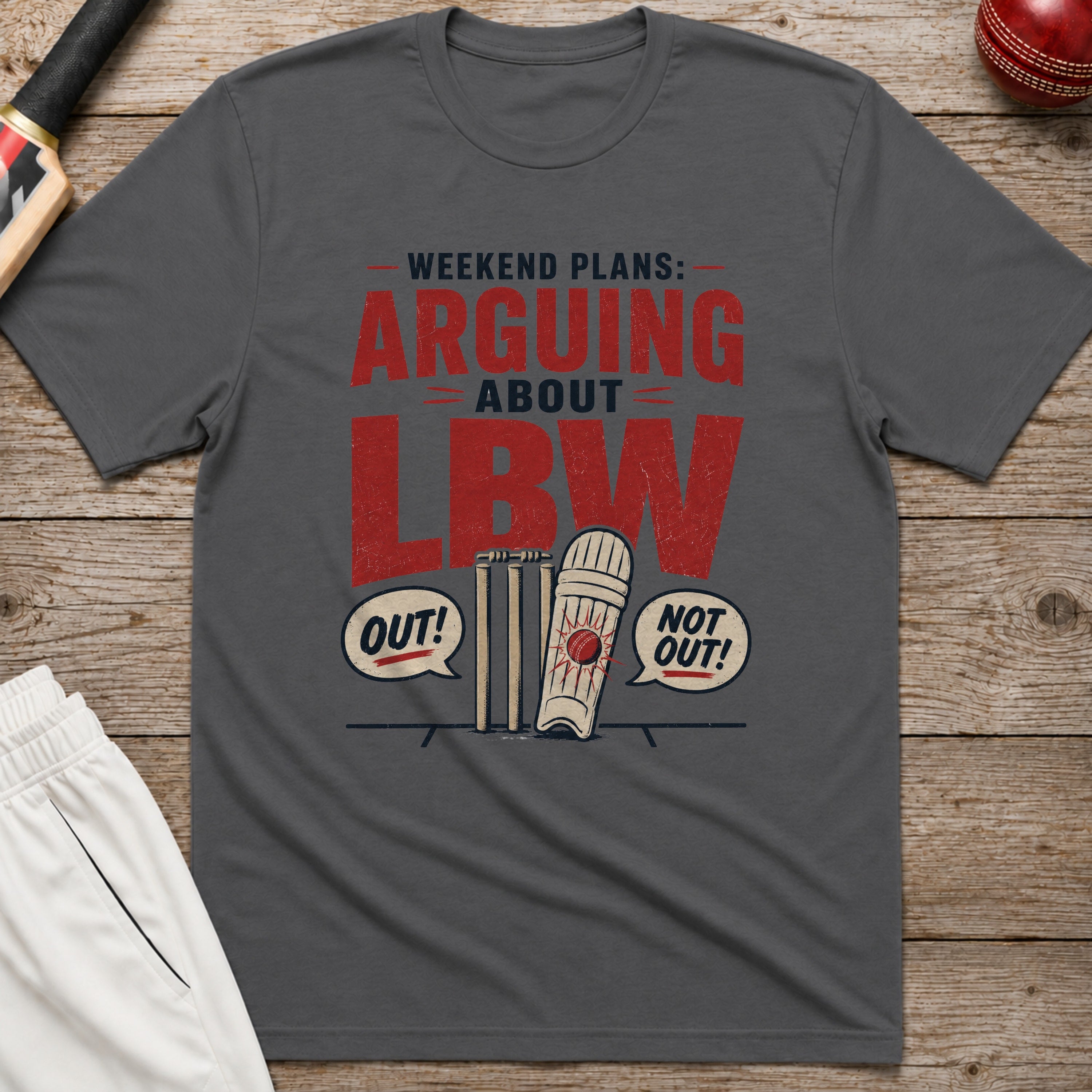 Weekend Plans Arguing About LBW T-Shirt - Charcoal