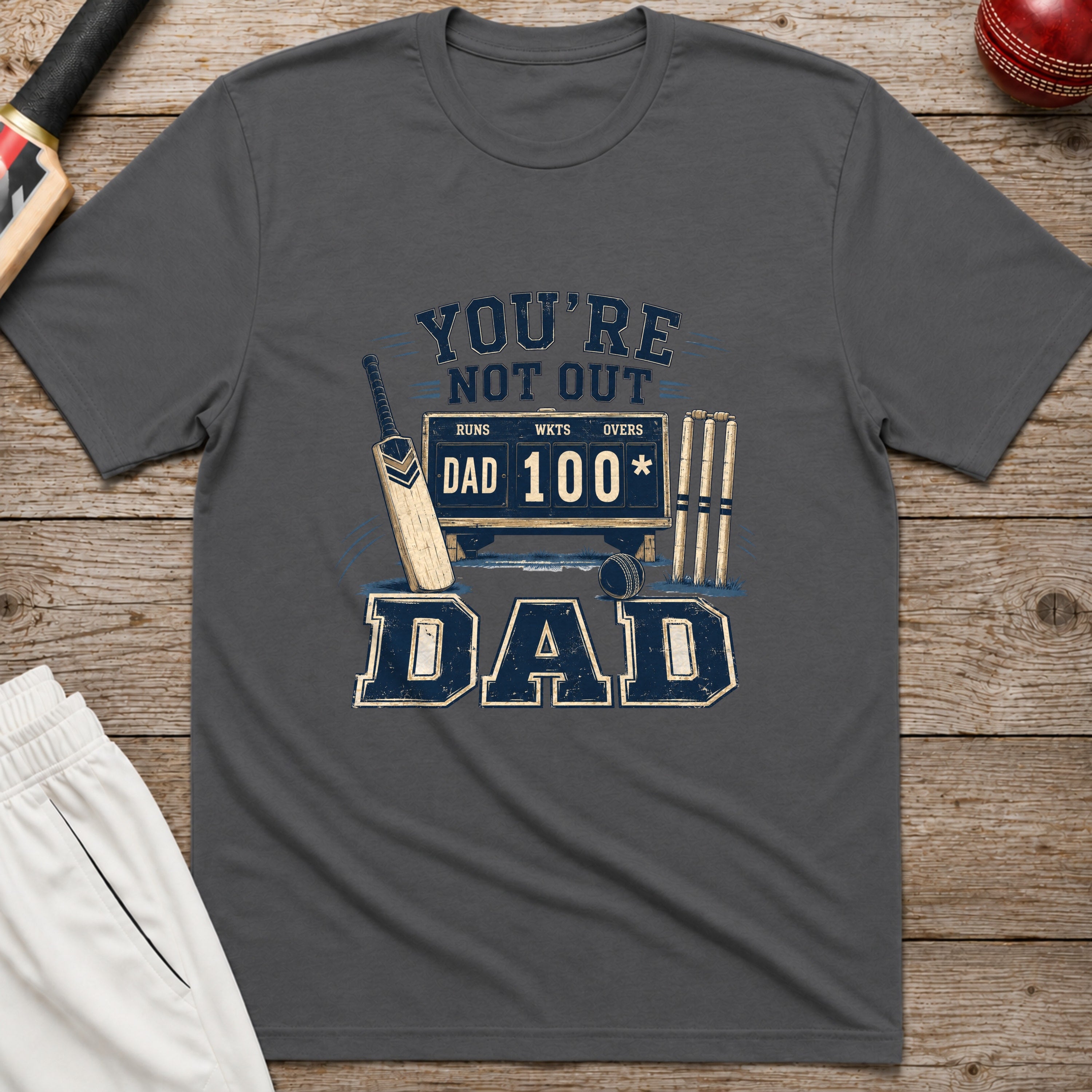 Youre Not Out Dad T-Shirt - Charcoal