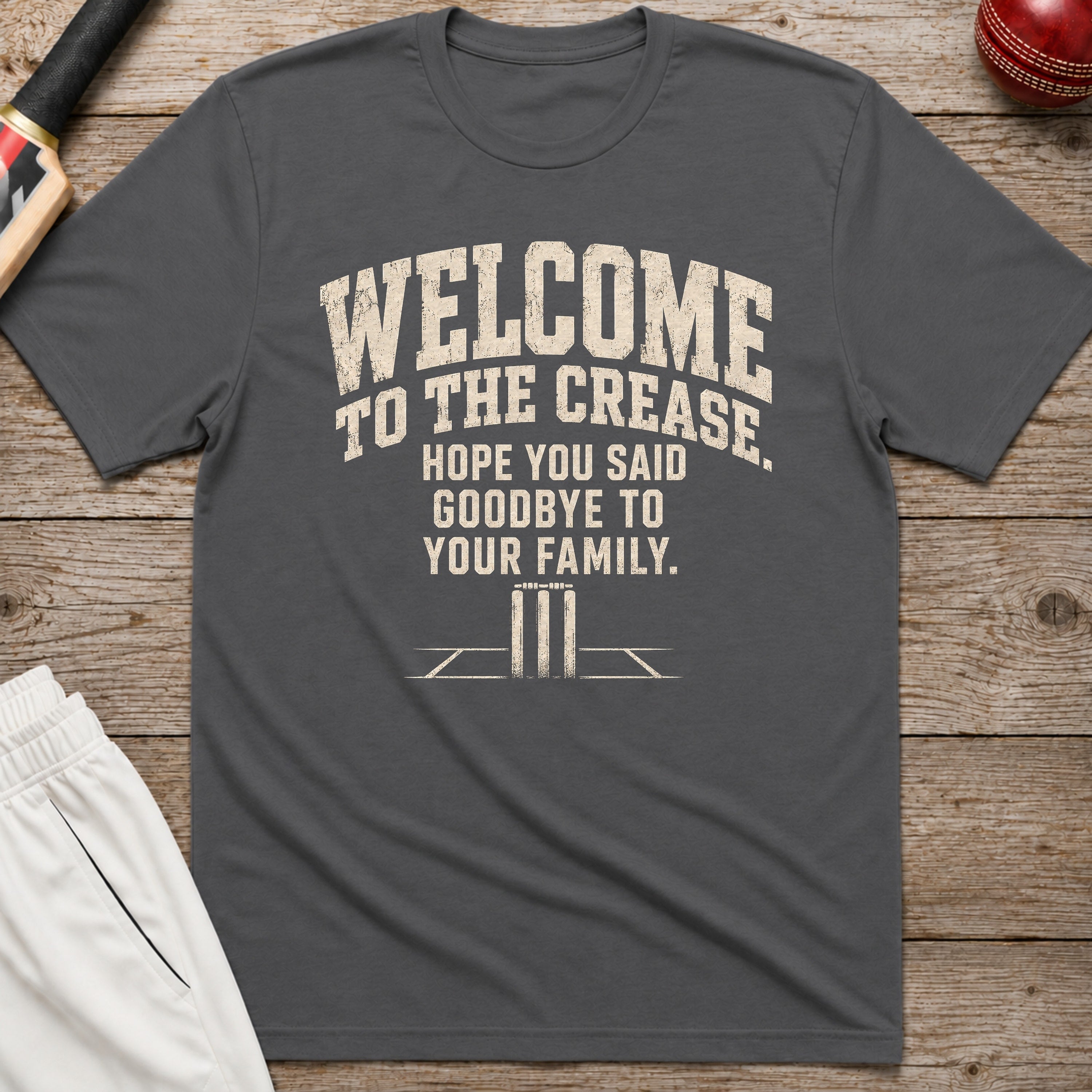 Welcome To The Crease T-Shirt - Charcoal