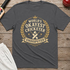 Worlds Okayest Cricketer T-Shirt - Charcoal
