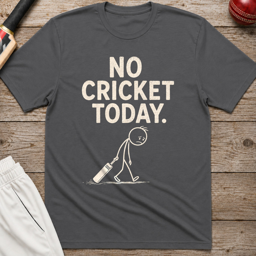 No Cricket Today T-Shirt - Charcoal