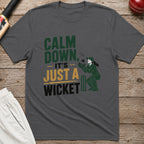 Calm Down Its Just A Wicket T-Shirt - Charcoal
