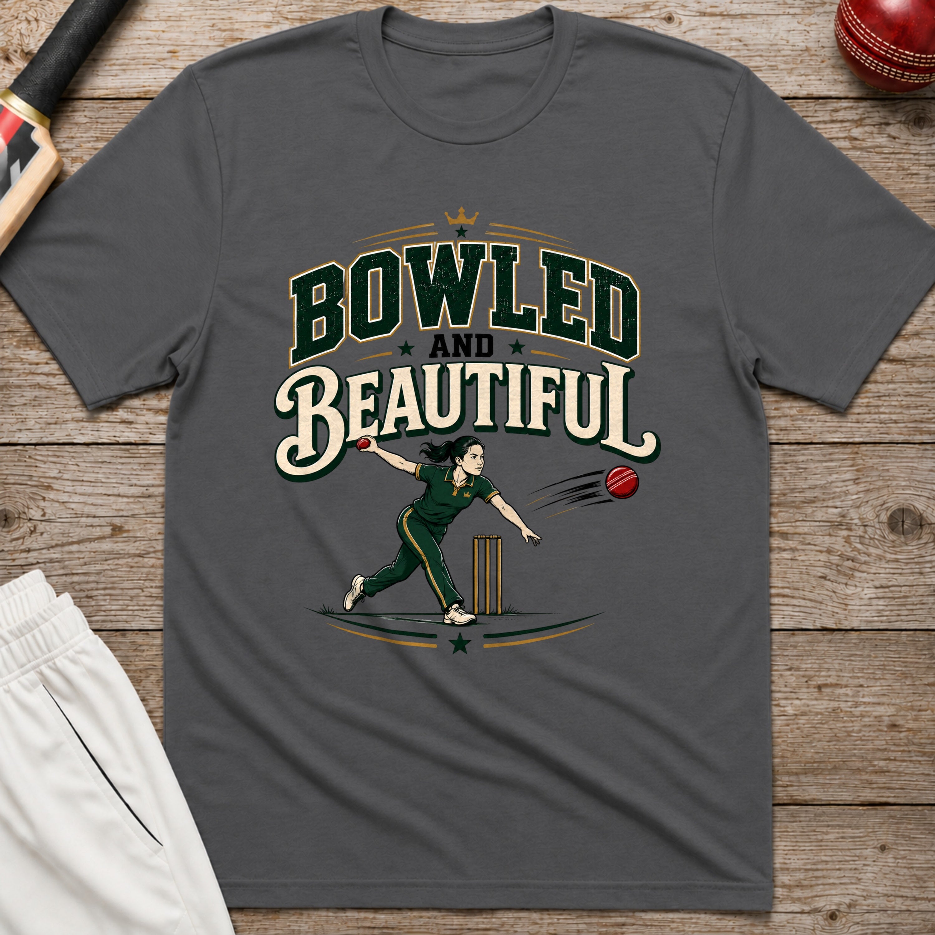 Bowled And Beautiful T-Shirt - Charcoal