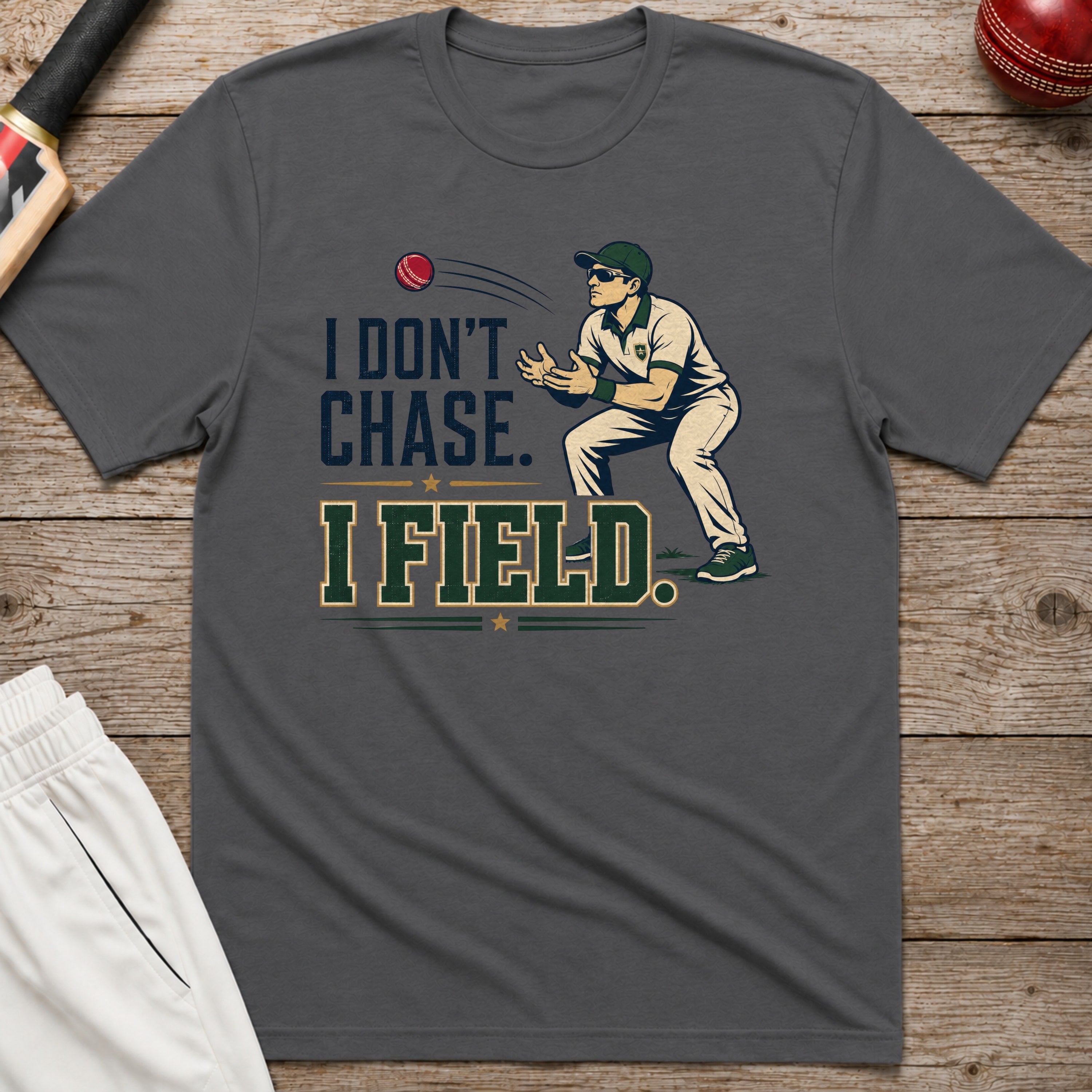 I Dont Chase I Field T-Shirt - Charcoal