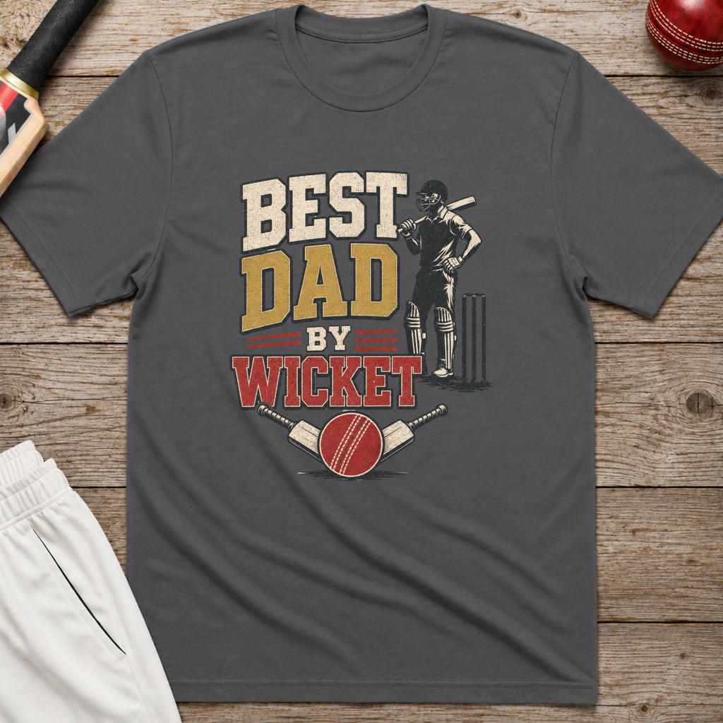 Best Dad By Wicket T-Shirt - Charcoal