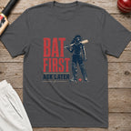 Bat First Ask Later Cricket T-Shirt - Charcoal