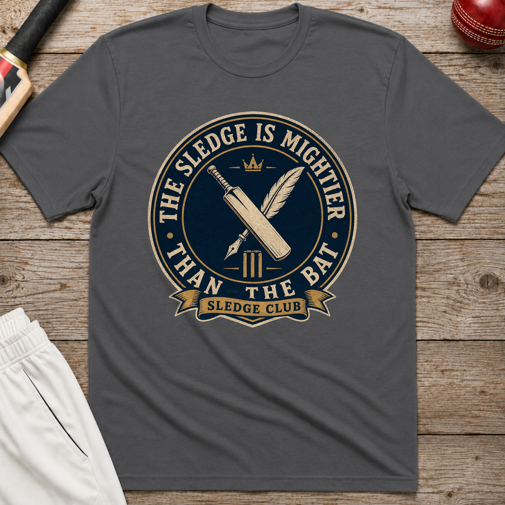 The Sledge Is Mightier Than The Bat T-Shirt - Charcoal