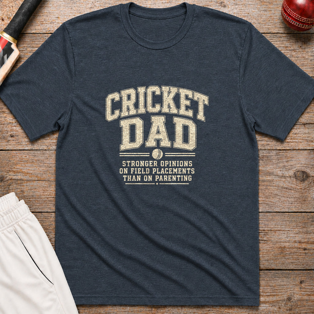 Cricket Dad Field Placements T-Shirt - Dark Heather