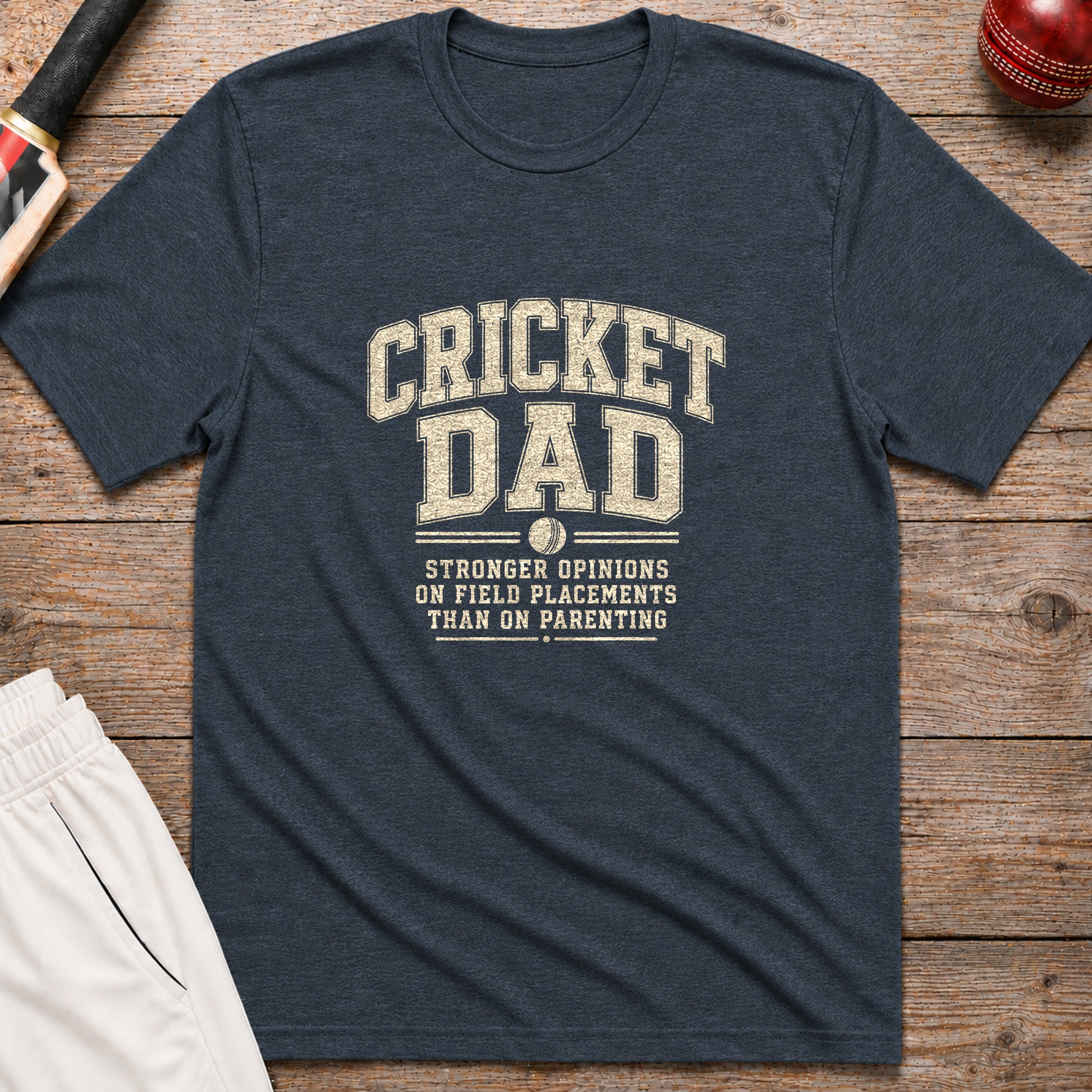 Cricket Dad Field Placements T-Shirt - Dark Heather