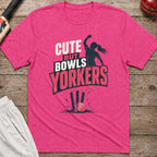 Cute But Bowls Yorkers T-Shirt - Heather Heliconia