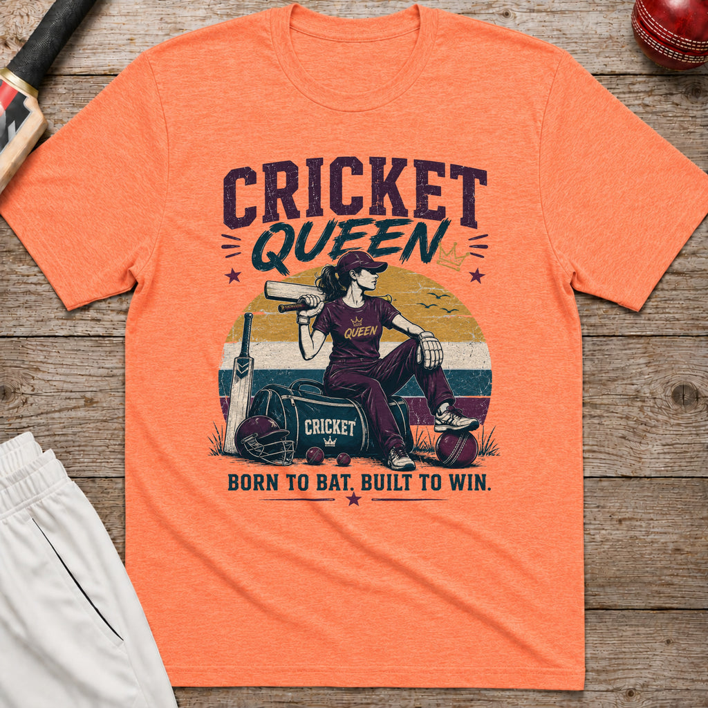 Cricket Queen T-Shirt - Heather Orange