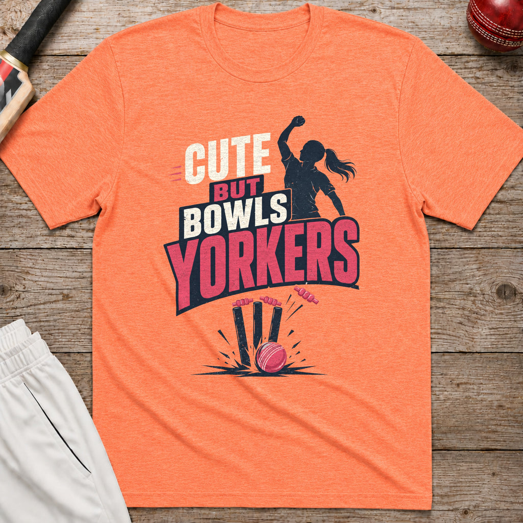 Cute But Bowls Yorkers T-Shirt - Heather Orange