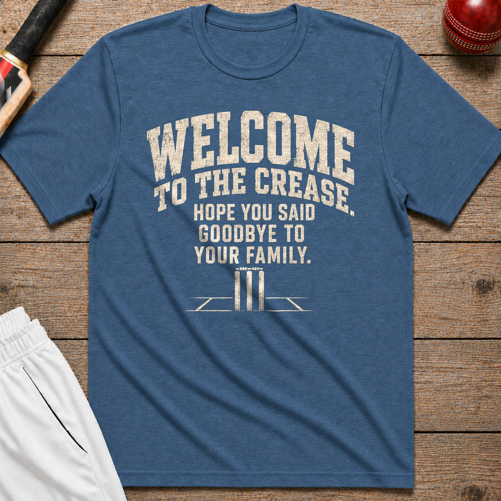 Welcome To The Crease T-Shirt - Indigo Blue
