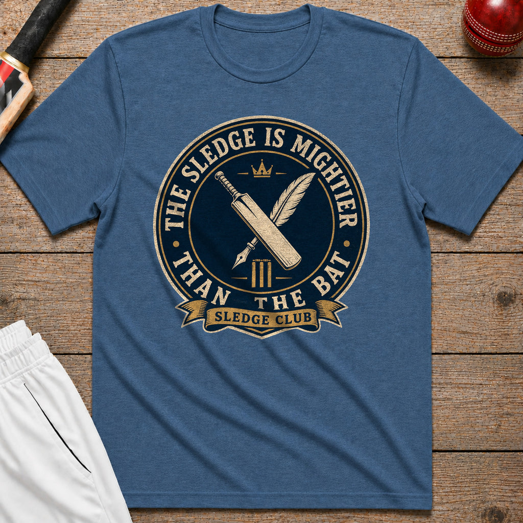The Sledge Is Mightier Than The Bat T-Shirt - Indigo Blue