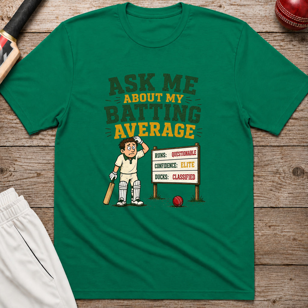 Ask Me About My Batting Average T-Shirt - Kelly Green