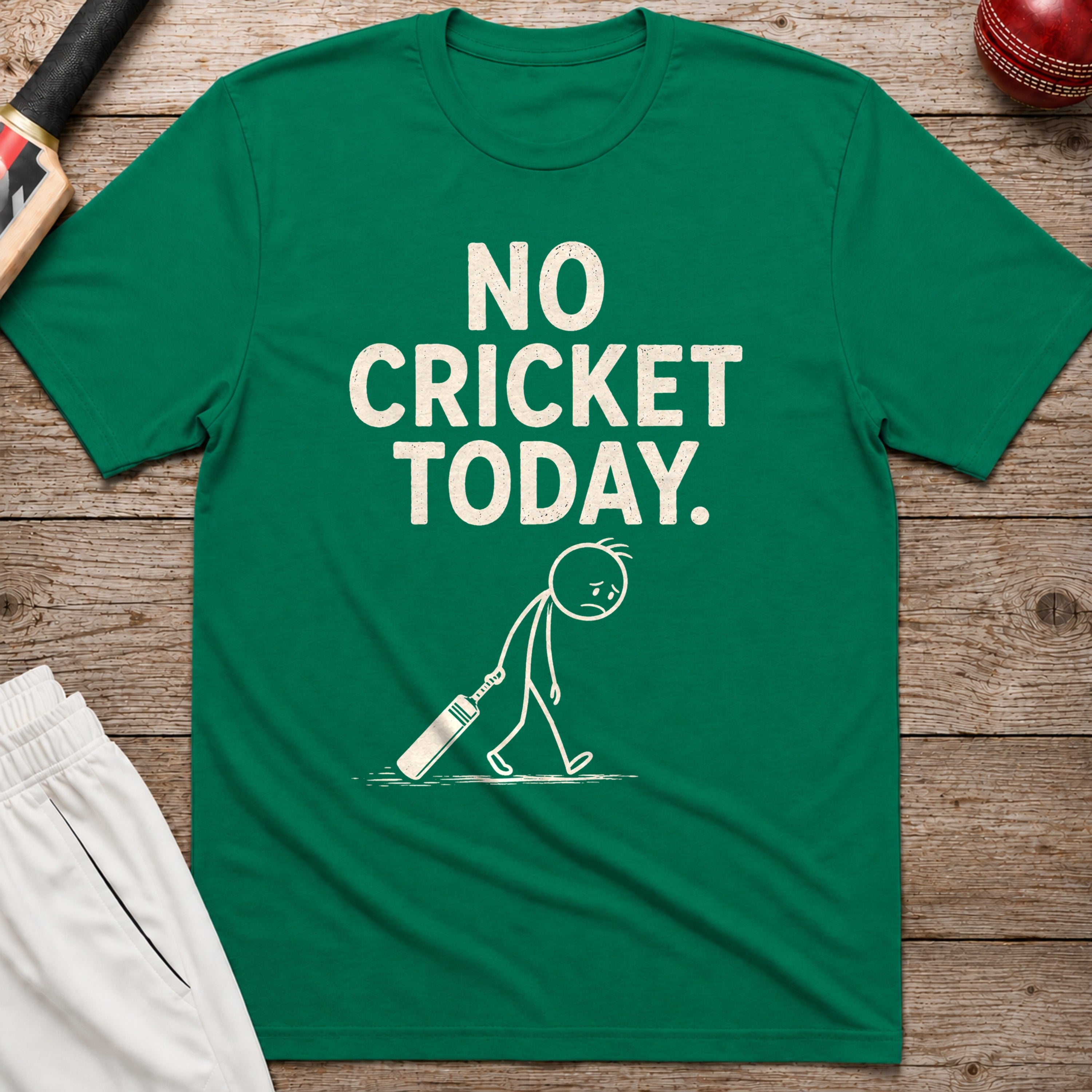 No Cricket Today T-Shirt - Kelly Green