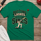 Batting Lashes Hitting Sixes T-Shirt - Kelly Green