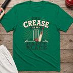 The Crease Is My Happy Place T-Shirt - Kelly Green