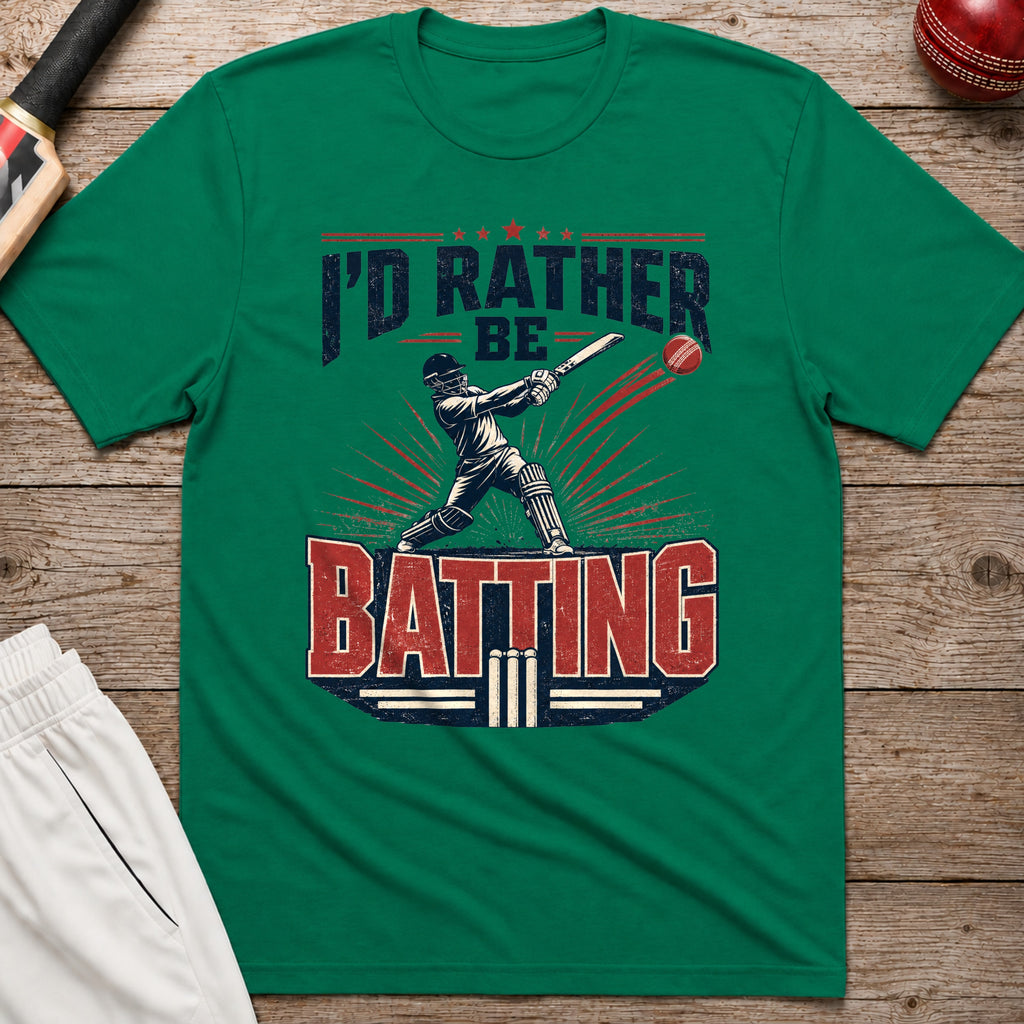 Id Rather Be Batting T-Shirt - Kelly Green