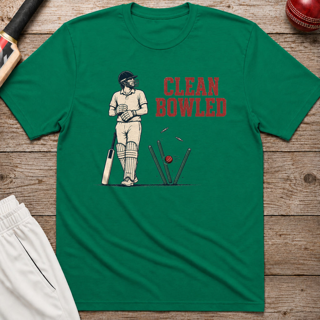 Clean Bowled T-Shirt - Kelly Green