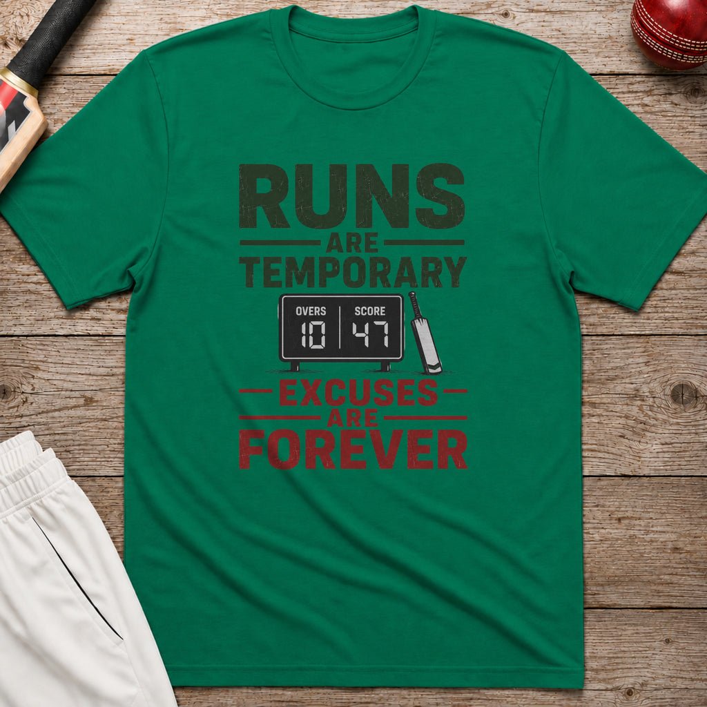 Runs Are Temporary Excuses Are Forever T-Shirt - Kelly Green