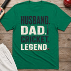 Husband Dad Cricket Legend T-Shirt - Kelly Green