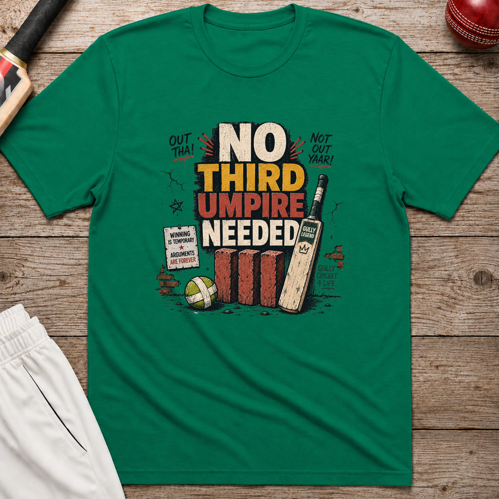 No Third Umpire Needed T-Shirt - Kelly Green