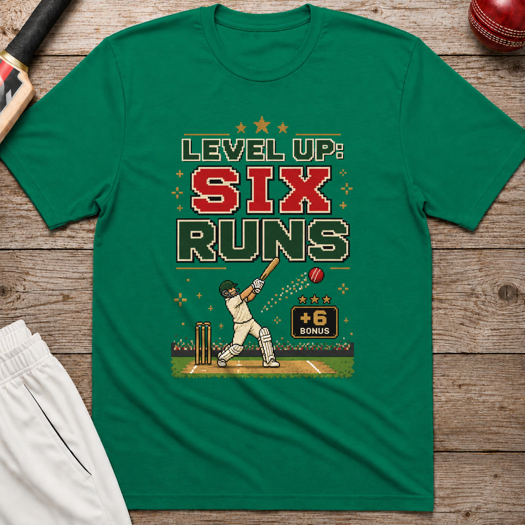 Level Up Six Runs T-Shirt - Kelly Green